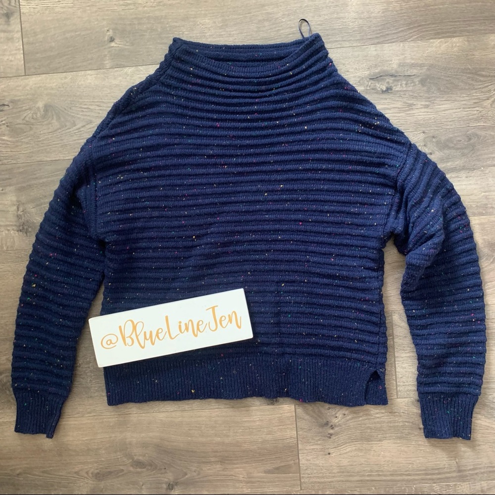 Court & Rowe Blue Flecked Mock Neck Sweater NWOT